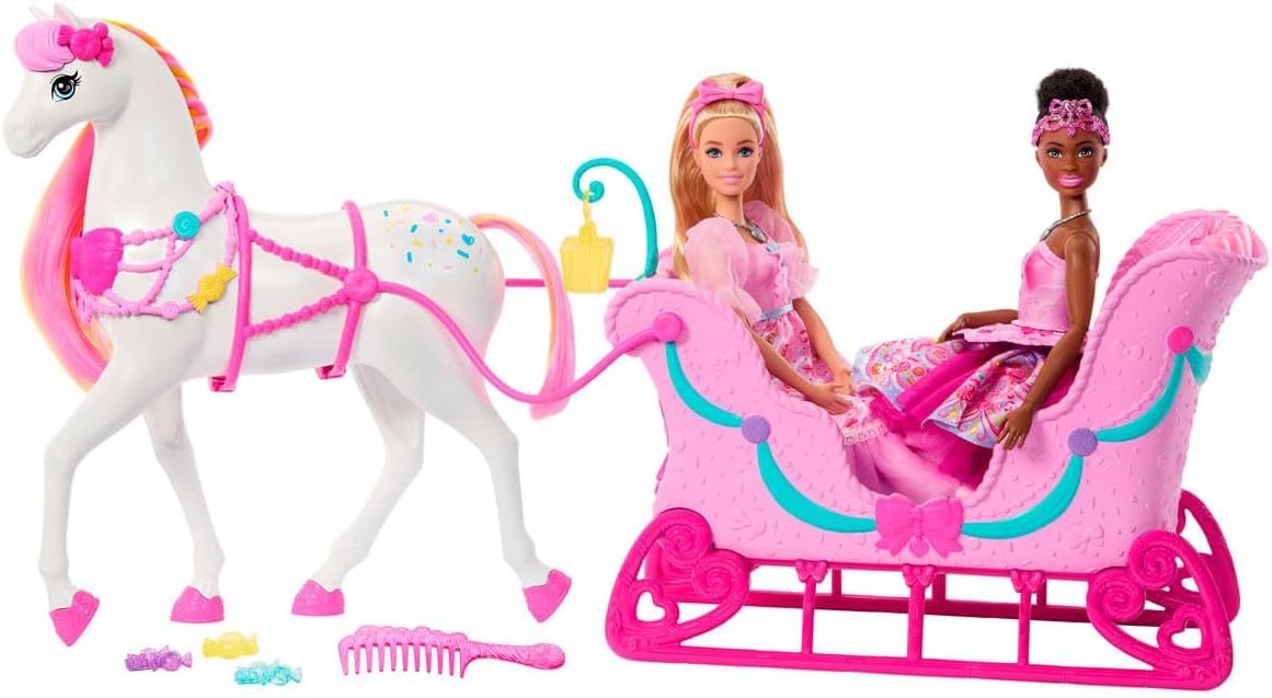 BARBIE JNH63 BARBIE IN THE NUTCRACKER LAND OF SWEETS HORSE & SLED