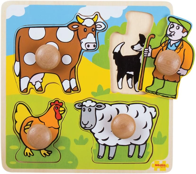 BIGJIGS BJ520 MY FIRST PEG PUZZLE FARM
