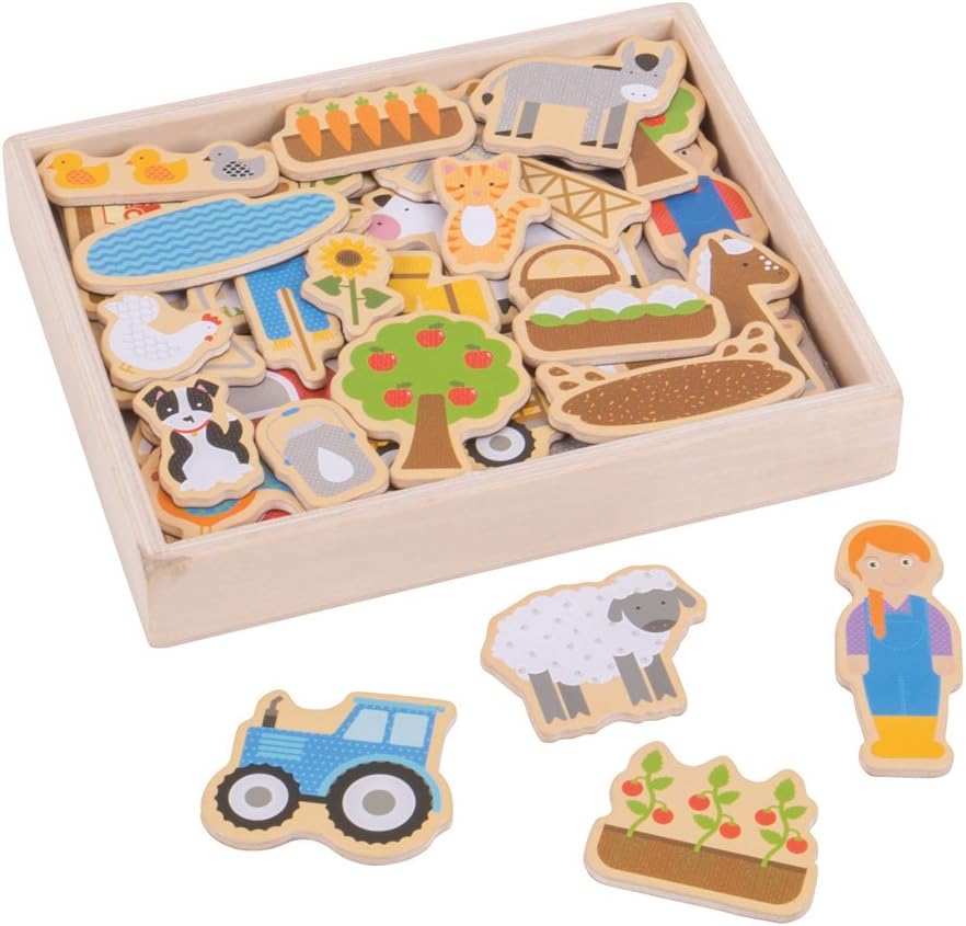 BIGJIGS BJ274 WOODEN MAGNETS FARM