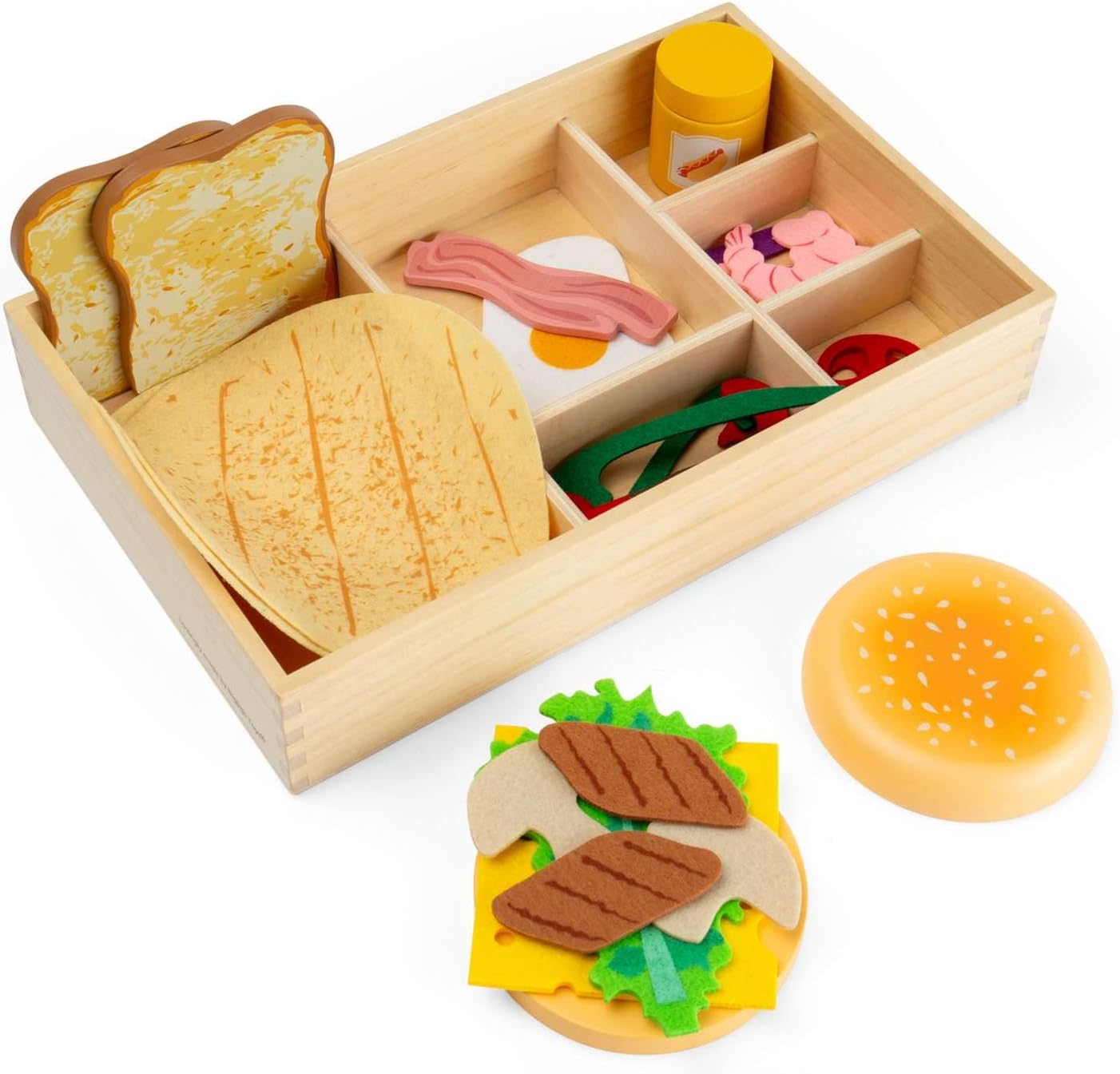 BIGJIGS 38010 WOODEN & FELT DELI SET 30 PCS