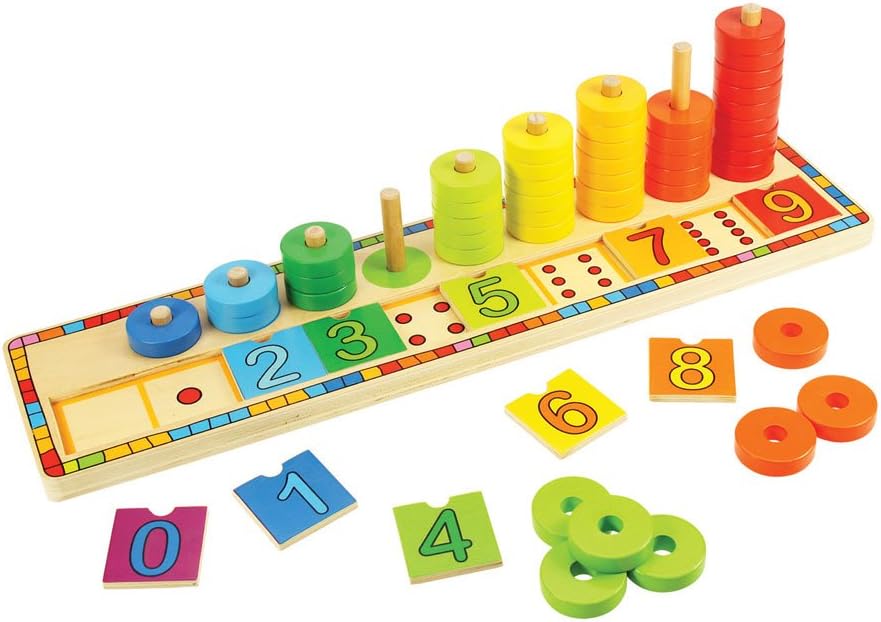 BIGJIGS BB531 WOODEN LEARN TO COUNT STACKING TOY