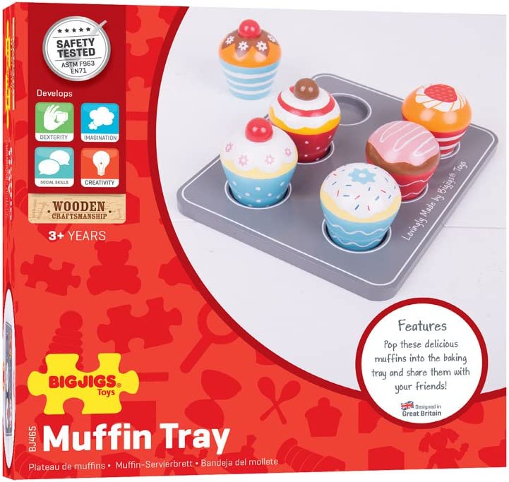 BIGJIGS BJ465 WOODEN MUFFIN TRAY