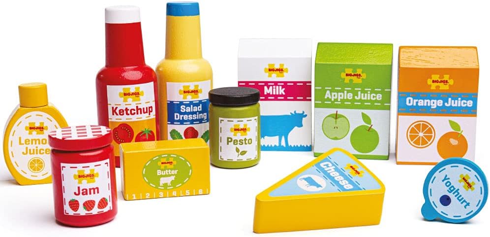 BIGJIGS BJ624 WOODEN CHILLED GROCERIES SET