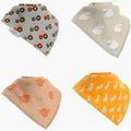 ZIGGLE FUN6235 BANDANA DRIBBLE BIBS FARMYARD 4 PACK 0 - 3 YEARS
