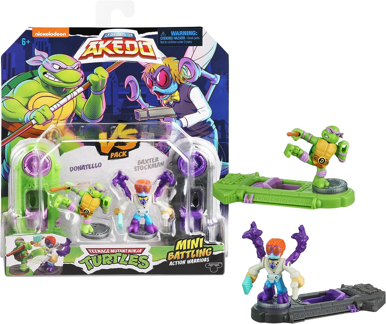 ** HALF PRICE ** AKEDO TEENAGE MUTANT NINJA TURTLES 15242 DONATELLO VS BAXTER STOCKMAN BATTLING WARRIORS