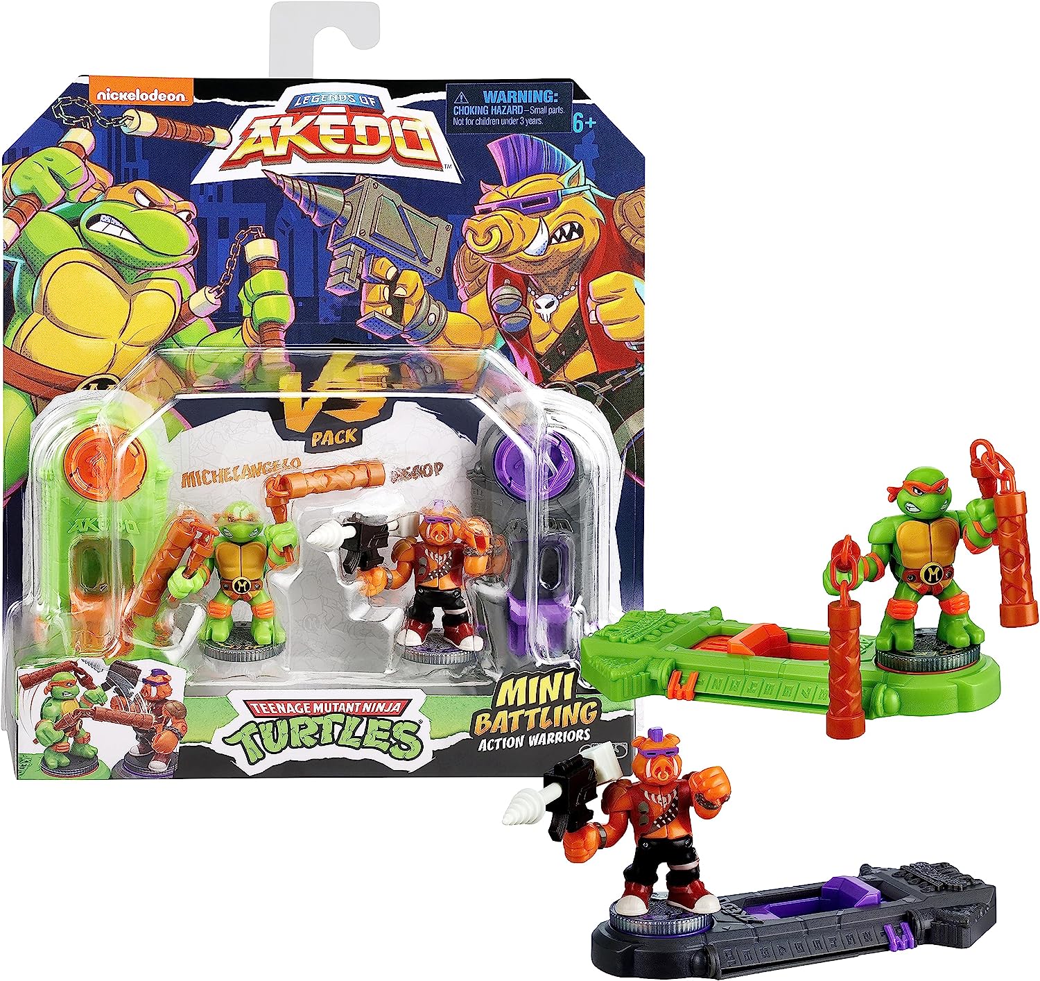 ** HALF PRICE ** AKEDO TEENAGE MUTANT NINJA TURTLES 15243 MICHELANGELO VS BEBOP BATTLING WARRIORS
