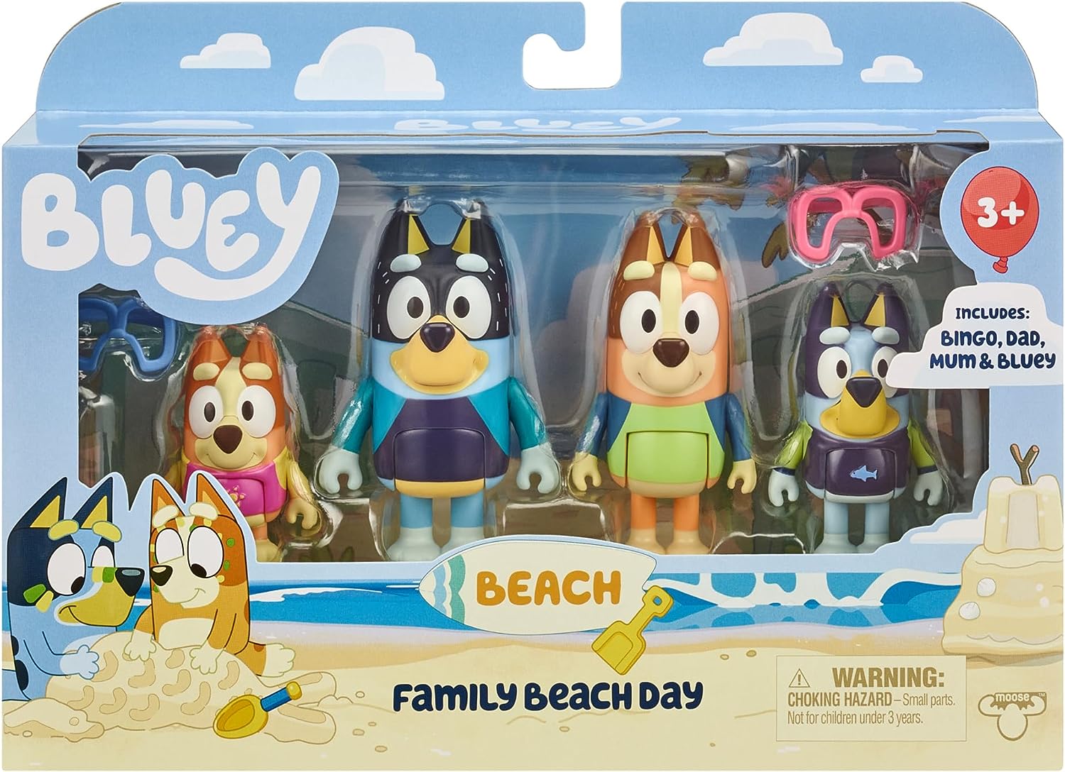 BLUEY 17547 BLUEY & FAMILY BEACH 4 FIGURE PACK