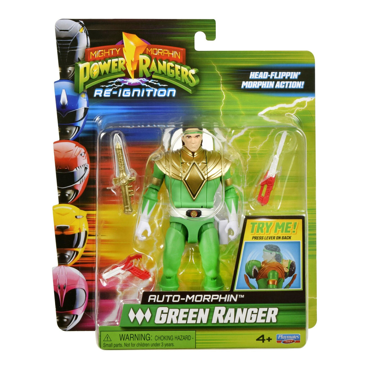 MIGHTY MORPHIN POWER RANGERS 68048 GREEN RANGER AUTO-MORPHIN FIGURE