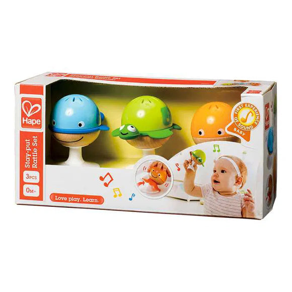 HAPE E0330 SEA ANIMAL STAY PUT RATTLE SET