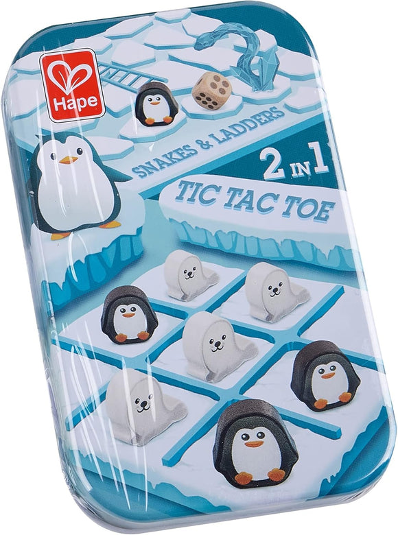 HAPE E0478 TIC TAC TOE & SNAKES AND LADDERS POCKET GAME