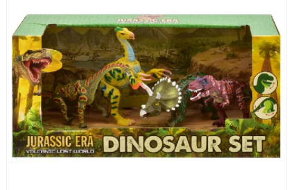 JURASSIC ERA TY7966 DINOSAUR 4 PIECE SET (2 DESIGNS 1 SUPPLIED AT RANDOM)