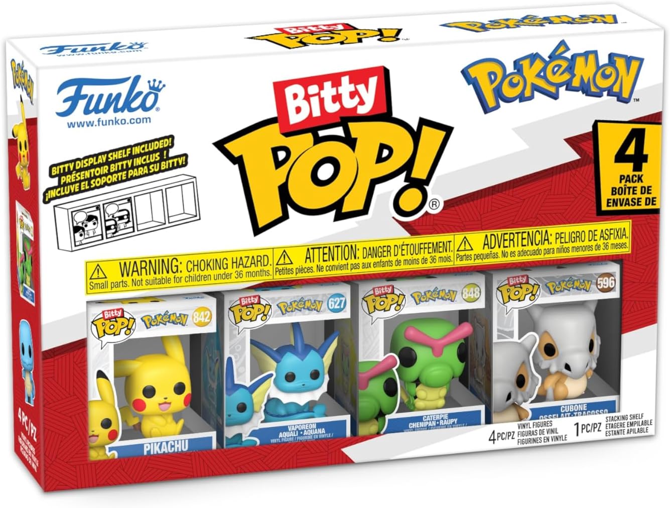 FUNKO BITTY POP! POKEMON PIKACHU VAPOREON CATEROIE & CUBONE 4 PACK