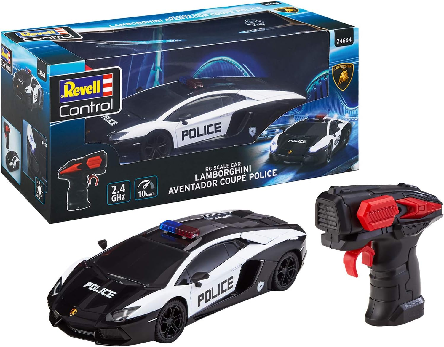 REVELL 24664 R/C CAR LAMBORGHINI AVENTADOR COUPE POLICE 1:24 SCALE