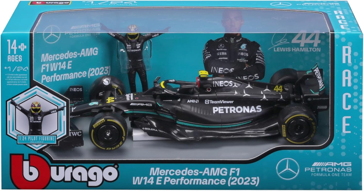 10 BURAGO NO44 28037 MERCEDES AMG F1 W14 E PERFORMANCE LEWIS HAMILTON 1/24 SCALE