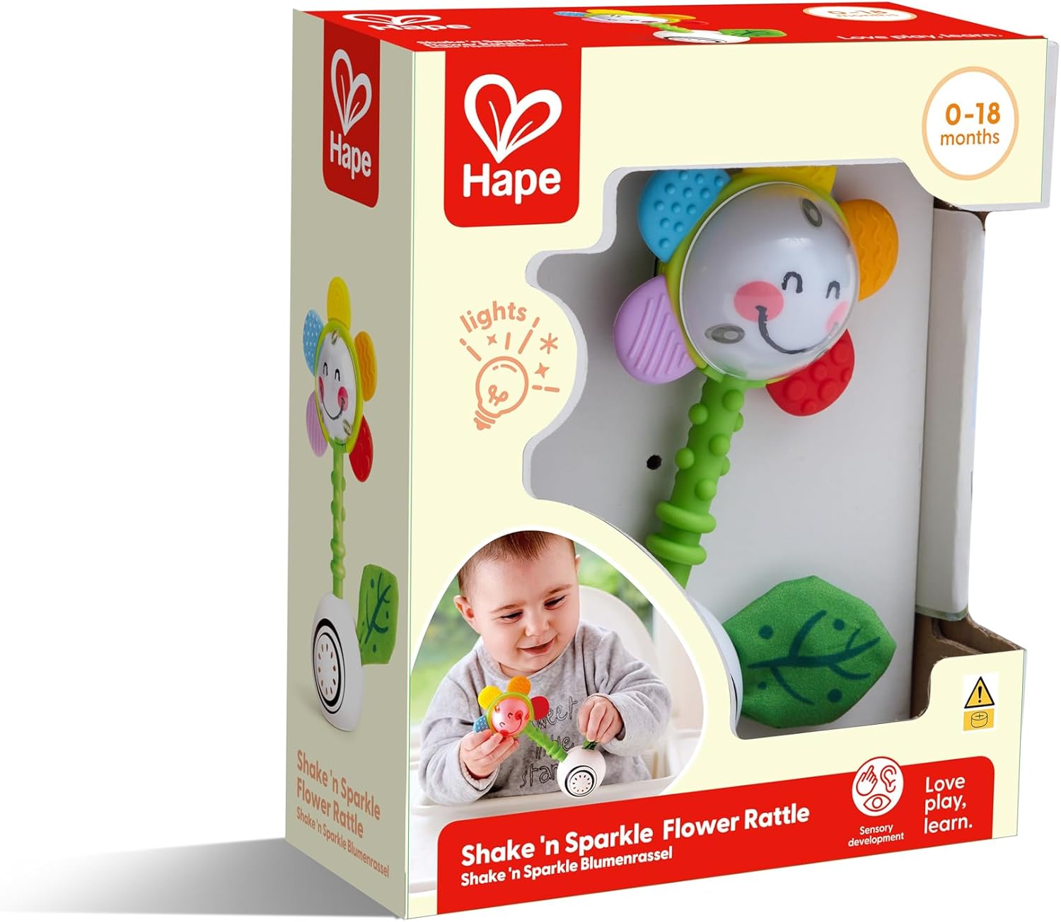 HAPE E0133 SHAKE 'N SPARKLE FLOWER RATTLE