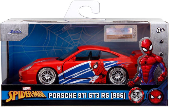JADA 36068 MARVEL SPIDERMAN PORSCHE 911 GT3 RS (996) DIECAST VEHICLE 1:32 SCALE