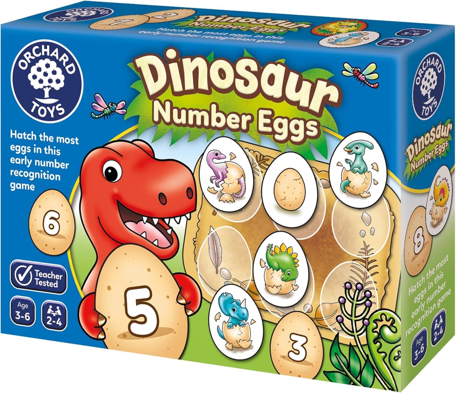 ORCHARD TOYS 130 DINOSAUR NUMBER EGGS GAME