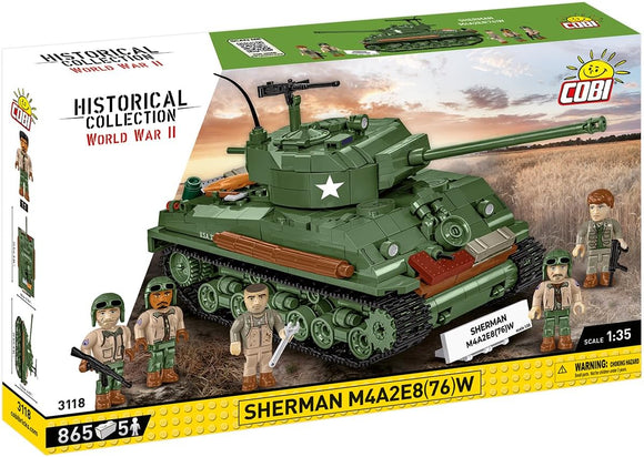 COBI 3118 SHERMAN M4A2E8 (76)W TANK 1/35TH SCALE