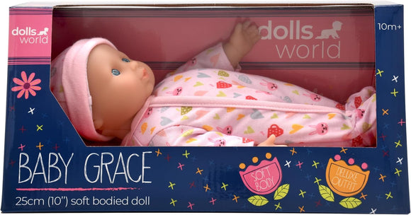 DOLLS WORLD 78006 BABY GRACE 25CM SOFT BODIED DOLL
