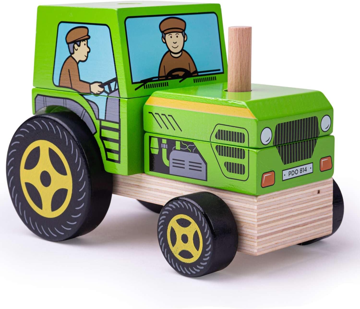 BIGJIGS BB125 WOODEN STACKING TRACTOR