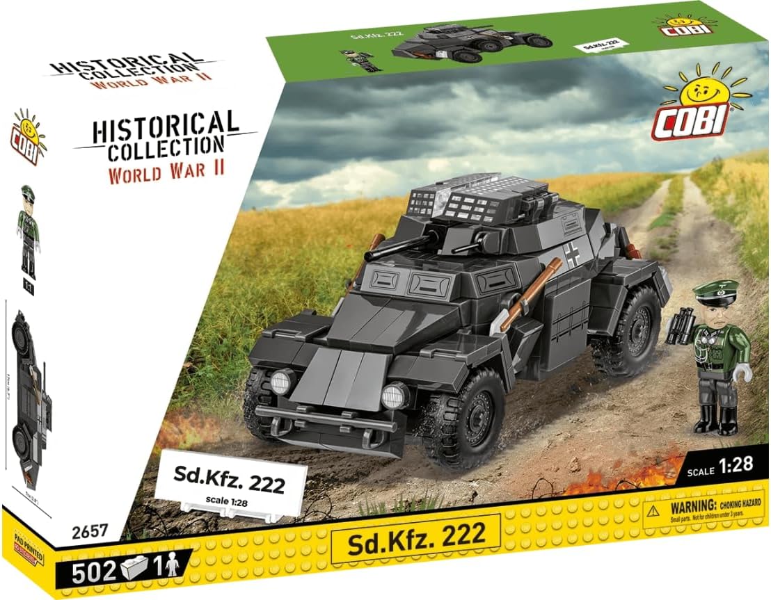 COBI 2657 WWII SD.KFZ.222 TANK 1/28TH SCALE