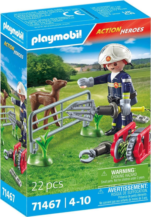 PLAYMOBIL 71467 ACTION HEROES FIREFIGHTING MISSION ANIMAL RESCUE
