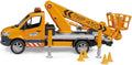 BRUDER 02679 MERCEDES BENZ SPRINTER WITH WORK PLATFORM AND LIGHTS + SOUNDS