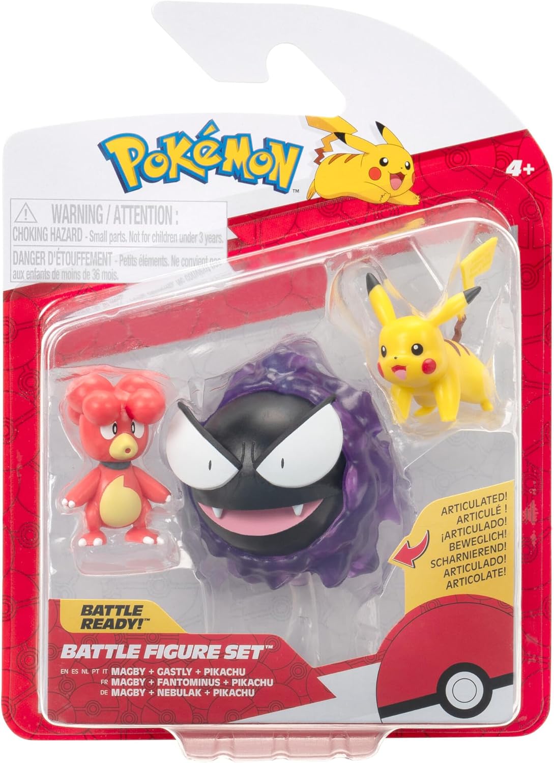 POKEMON PKW4082 BATTLE FIGURE SET MAGBY GASTLY PIKACHU