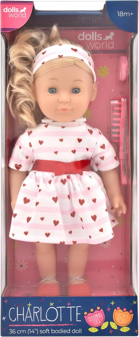 DOLLS WORLD 78200 CHARLOTTE 36CM SOFT BODIED DOLL