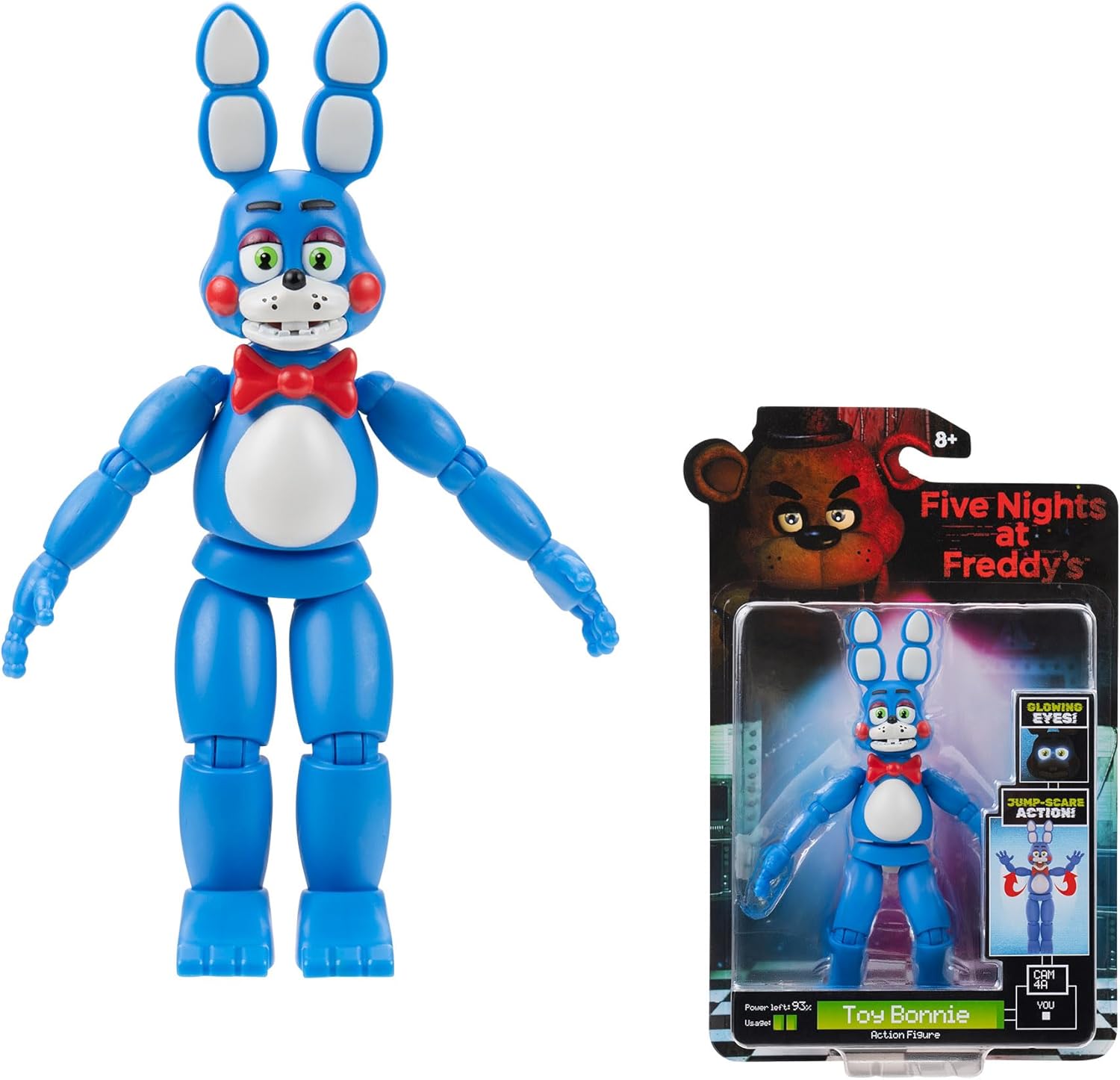 FIVE NIGHTS AT FREDDYS FNF0099 TOY BONNIE FIGURE WITH GLOW IN DARK EYES AND JUMPSCARE FEATURE