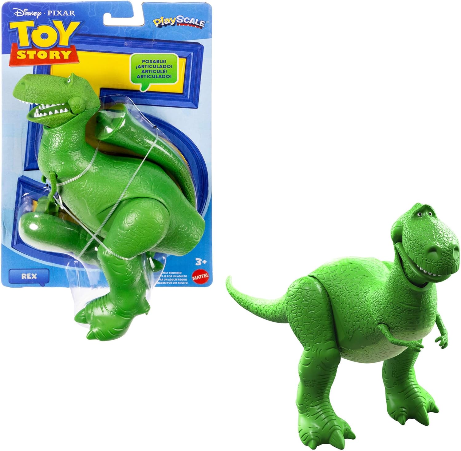 DISNEY TOY STORY JKV17 REX POSABLE 7" FIGURE