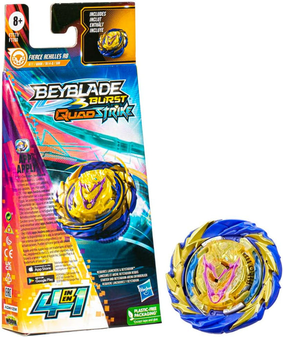 BEYBLADE F7777 BURST QUADSTRIKE FIERCE ACHILLES A8 SINGLE PACK