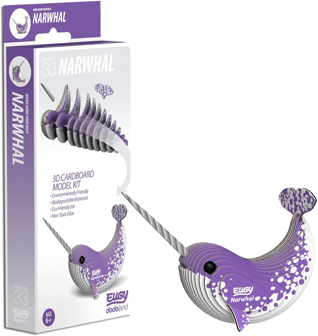 EUGY D5022 NARWHAL 3D CARDBOARD MODEL KIT