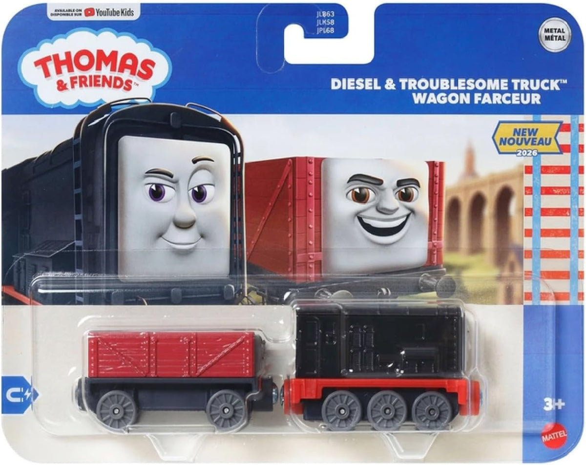 THOMAS & FRIENDS JLT28 DIESEL & TROUBLESOME TRUCK DIECAST PUSH ALONG