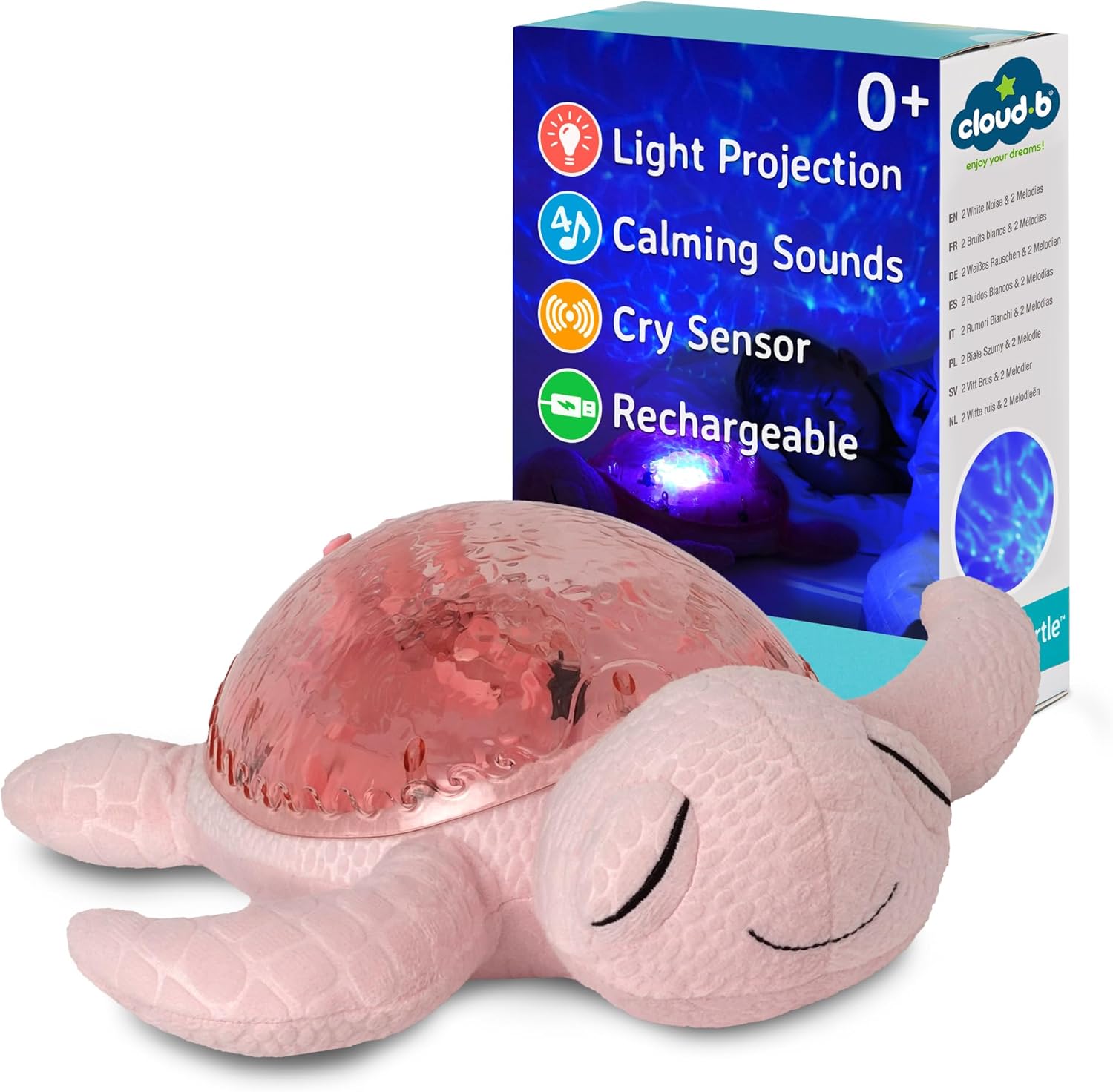 CLOUD B 9001-PK TRANQUIL TURTLE PINK RECHARGEABLE NIGHT LIGHT