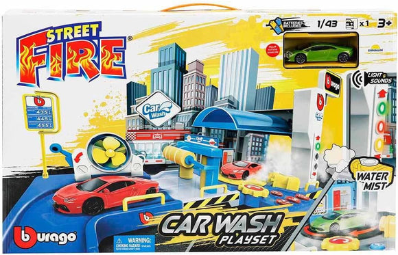 BURAGO 18-30406 FIRE STREET CAR WASH PLAYSET