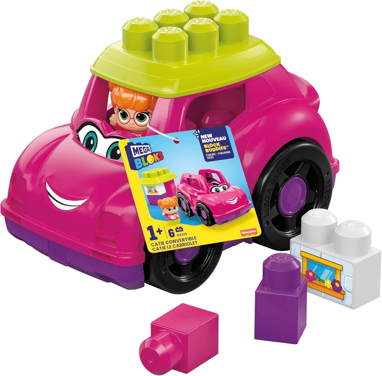 MEGA BLOKS GXX10 BLOCK BUDDIES CATIE CONVERTIBLE BUILDING SET