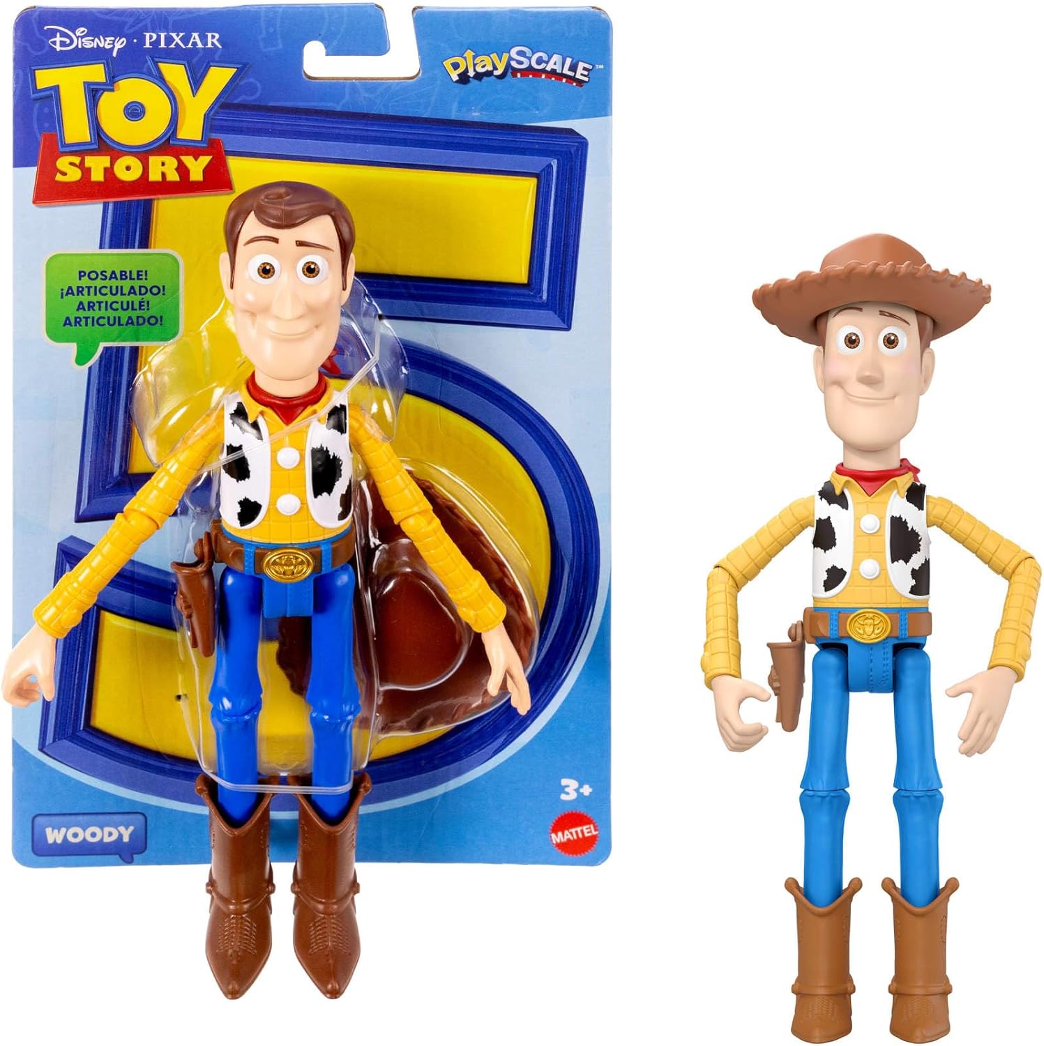 DISNEY TOY STORY JKV14 WOODY POSABLE 7" FIGURE