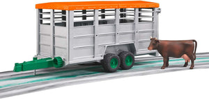 BRUDER 02227 LIVESTOCK TRAILER WITH 1 COW