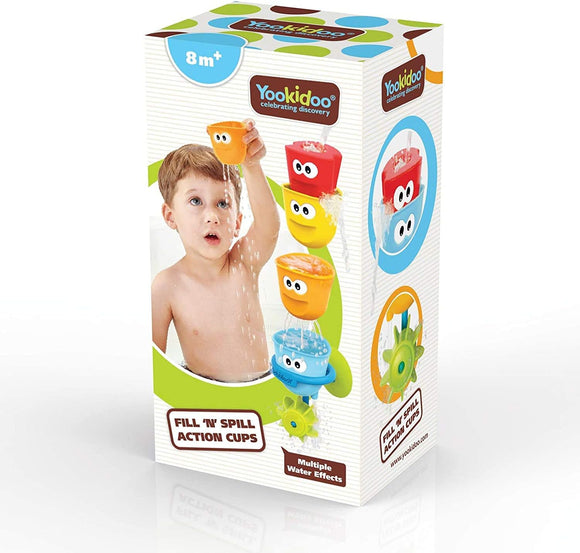 YOOKIDOO 40161 FILL N SPILL ACTION CUPS BATH TOY