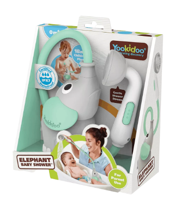 YOOKIDOO 40207 ELEPHANT BABY SHOWER GREY TURQUOISE