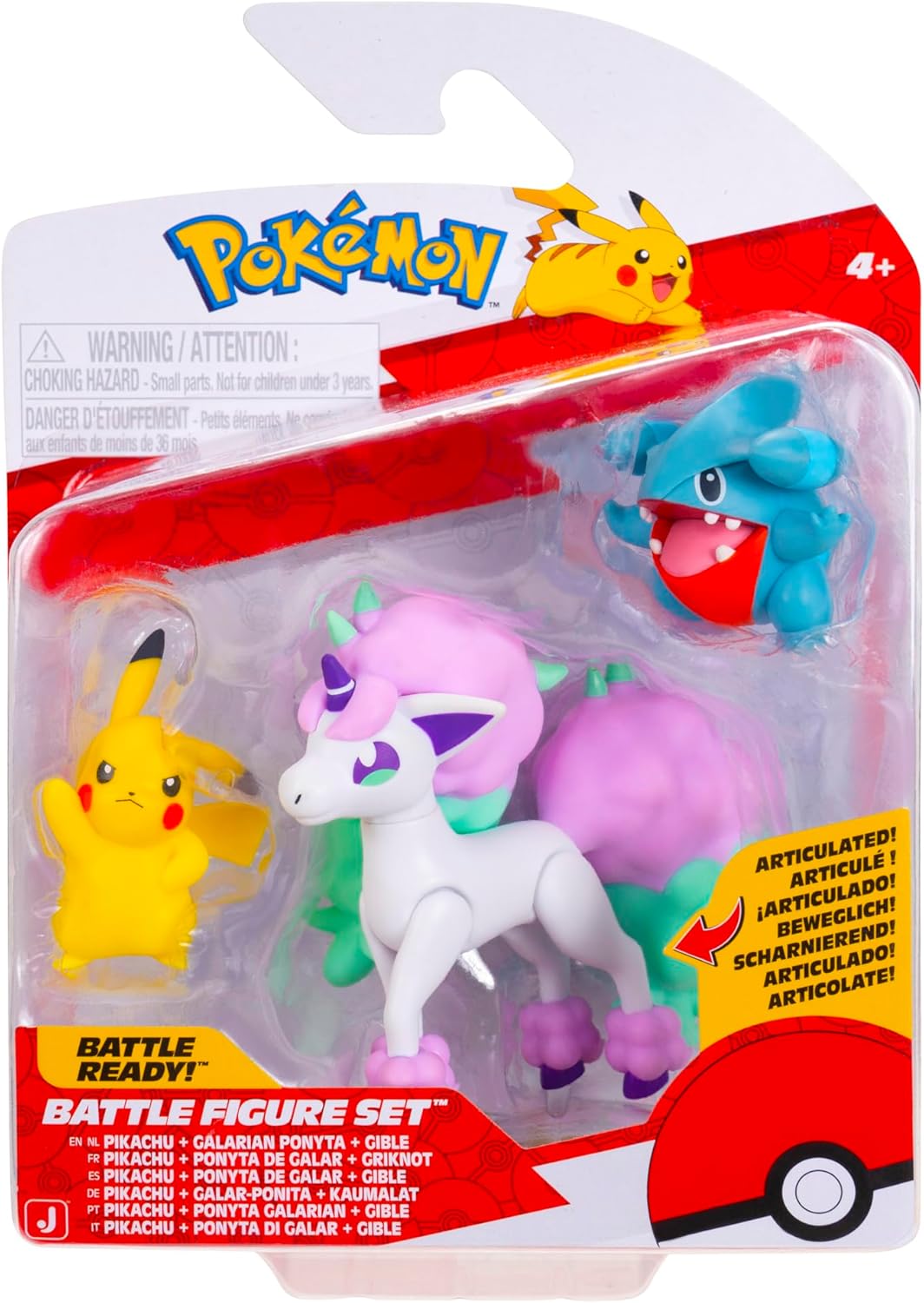 POKEMON PKW4097 BATTLE  FIGURE SET PIKACHU GALARIAN PONYTA GIBLE