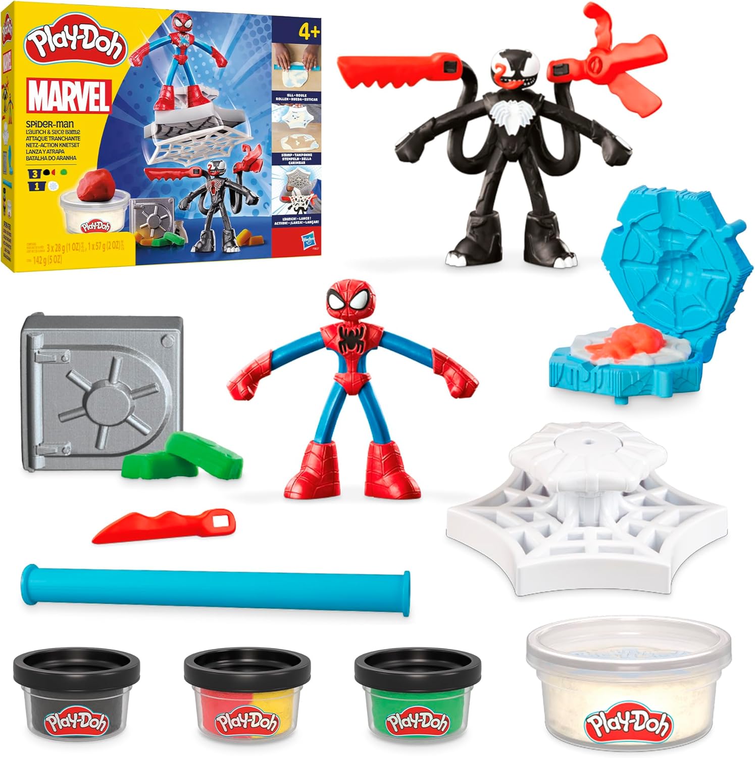 PLAYDOH F9827 SPIDER MAN LAUNCH AND SLICE BATTLE PLAYSET