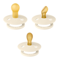BIBS DUMMIES 81340 SIZE 1 TRY-IT NATURAL RUBBER ROUND ANTOMICAL SYMMETRICAL IVORY