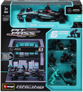 BURAGO 38452 FORMULA RACING MERCEDES AMG W15 63# GEORGE RUSSELL PIT PASS DIORAMA PLAYSET