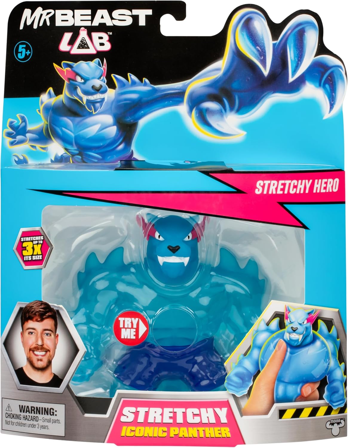 **SLIGHTLY TORN PACKAGING**MR BEAST LAB 24737 STRETCHY ICONIC PANTHER