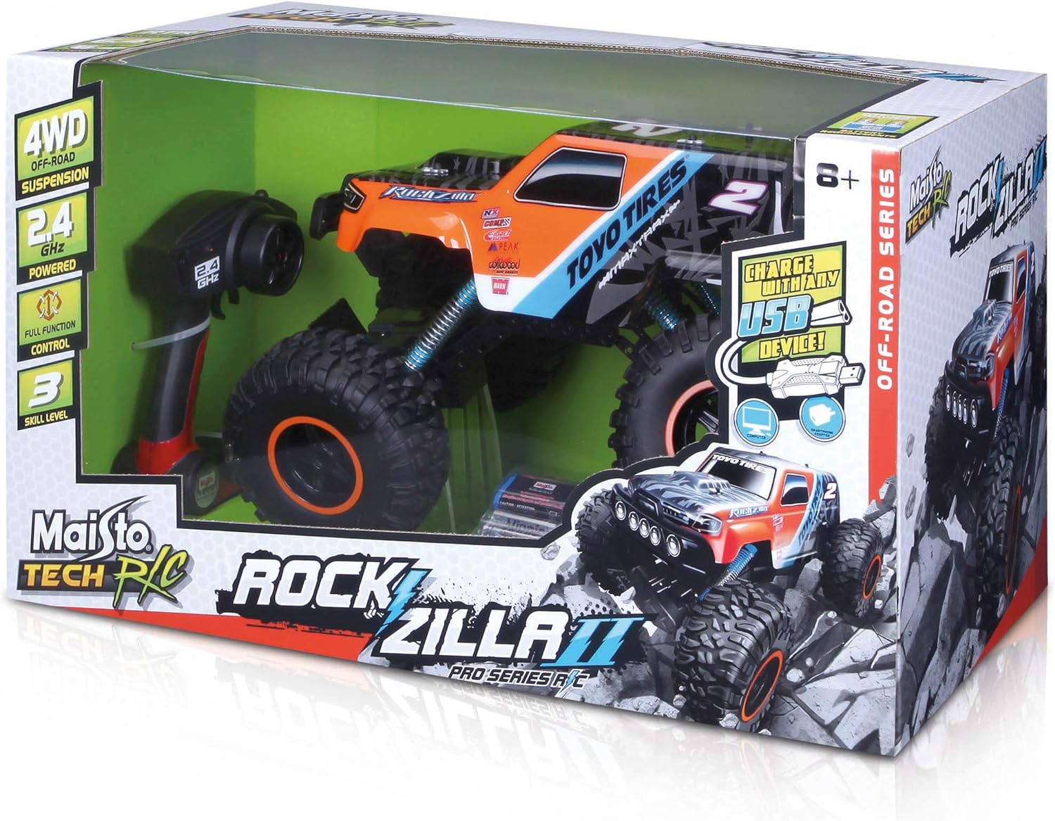 MAISTO 81340 TECH R/C ROCKZILLA TRUCK RADIO CONTROL CAR