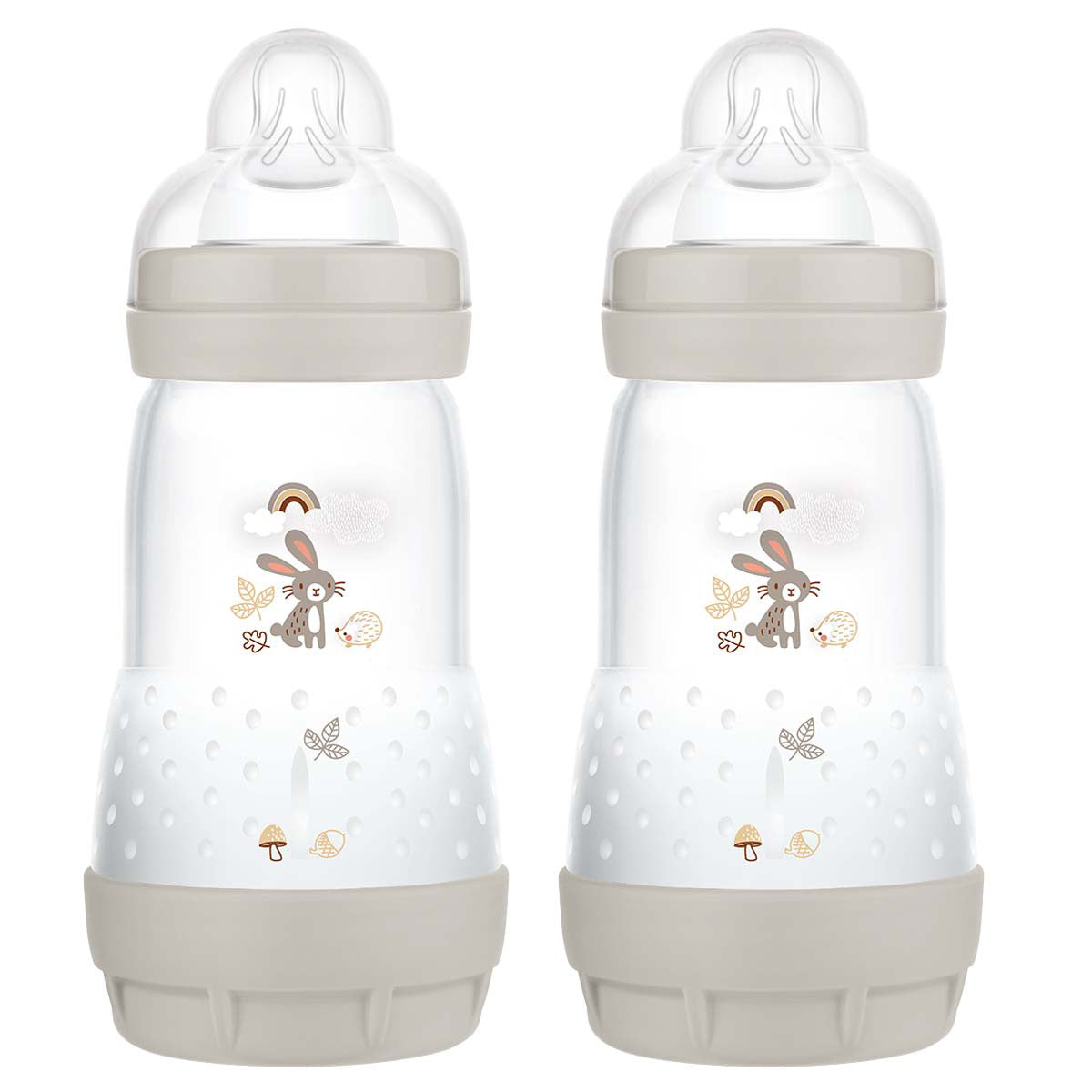 MAM Easy Start Anti Colic Bottle 2m+ 2 Pack- Grey