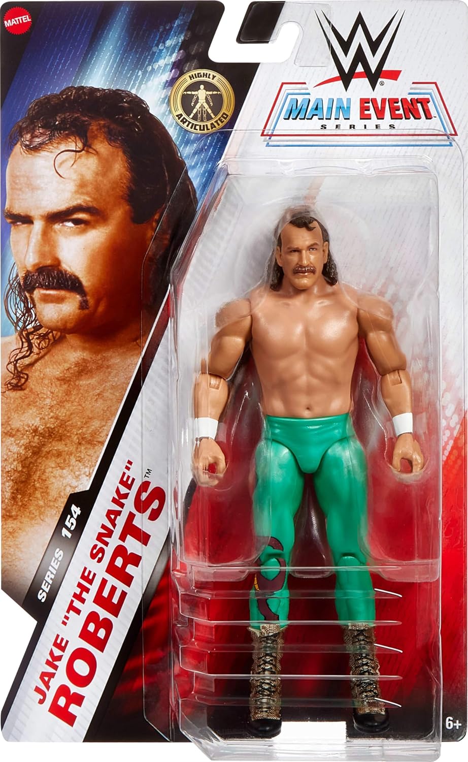 WWE JCV45 MAIN EVENT SERIES 154 JAKE THE SNAKE ROBERTS ACTION FIGURE