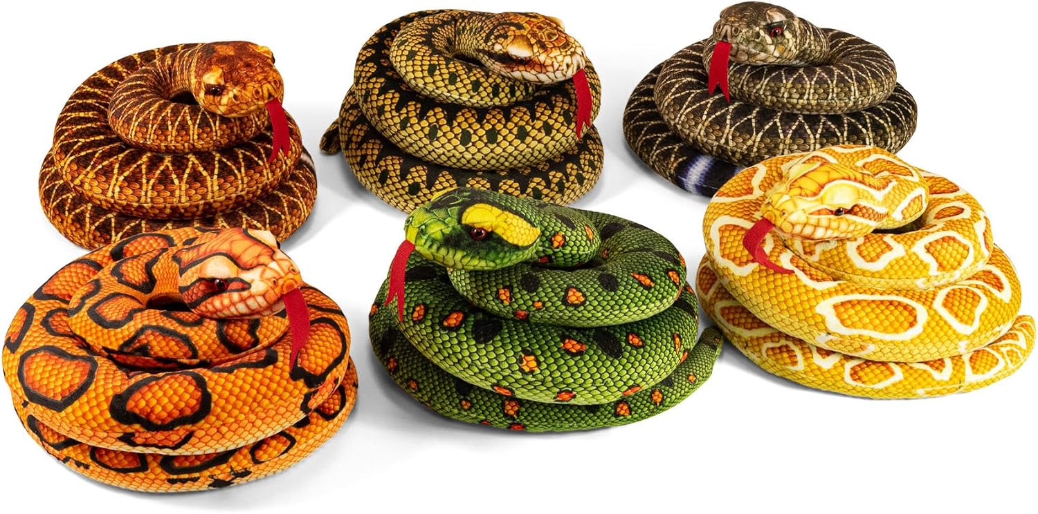TOYMASTER SV15606 SNAKE SOFT TOY (ASSORTED COLOURS, ONE PICKED AT RANDOM) (Copy)